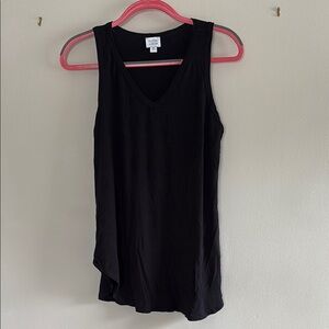 Black Asymmetrical Sleeveless Tank Top